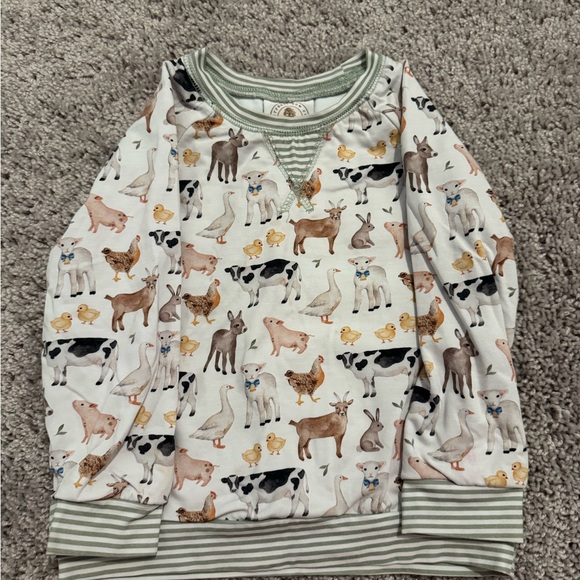 Cypress Row Children Clothing Other - Kids Farm Animal Print Sweatshirt